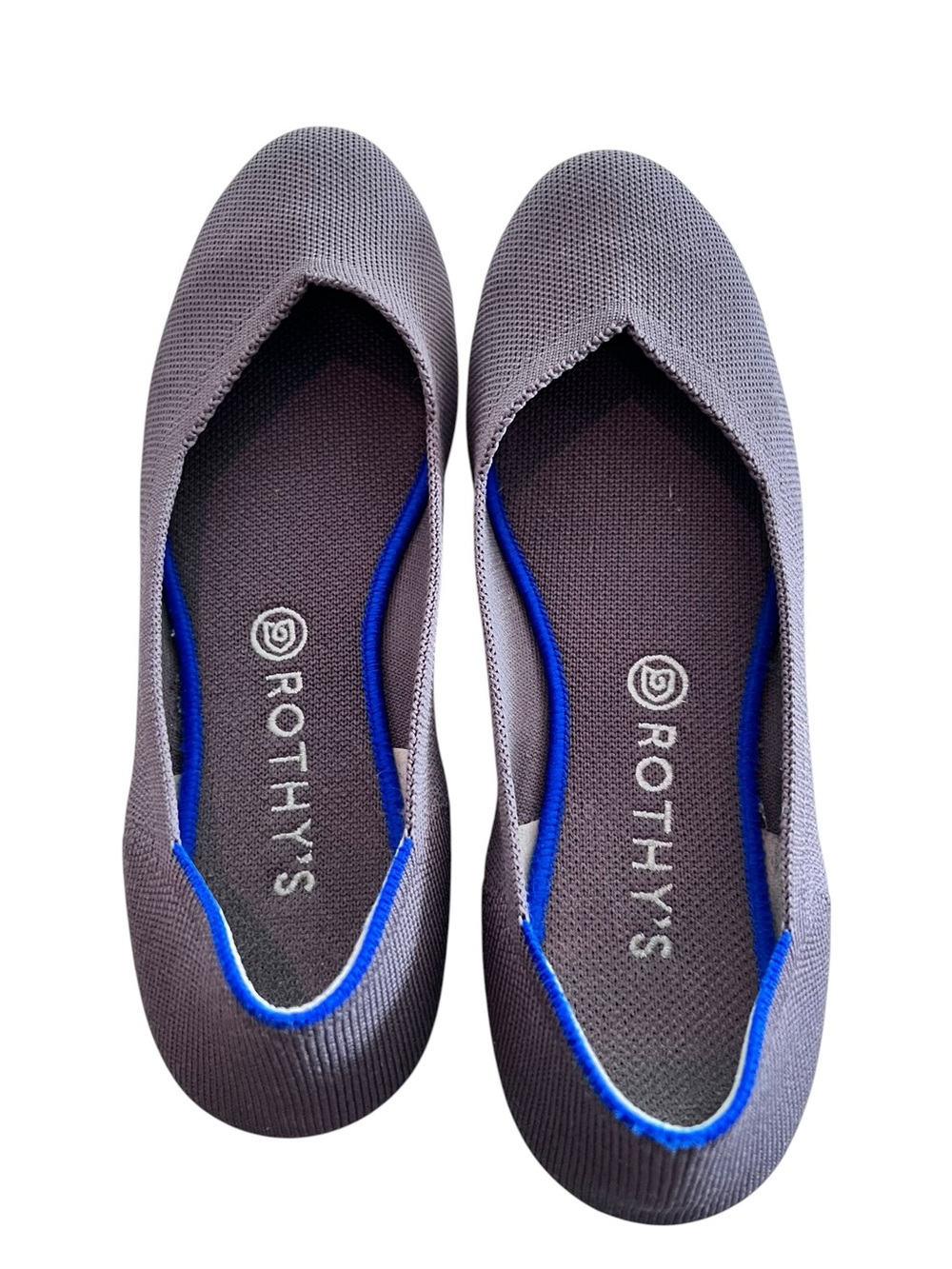Rothy's Women's Retired Mink Knit Flats with Blue Accent